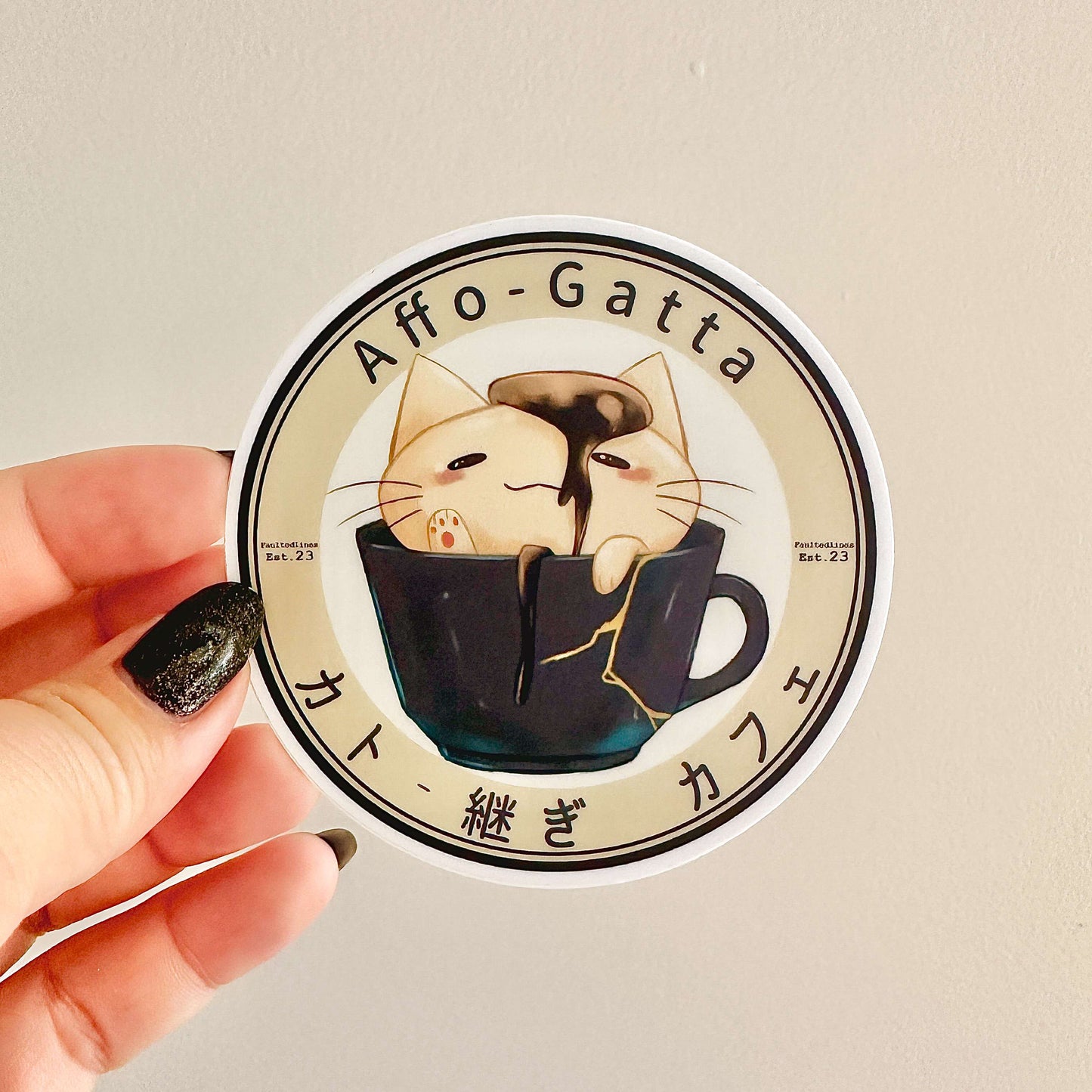 Affo-Gatta Kat-Tsugi 3 inch Sticker