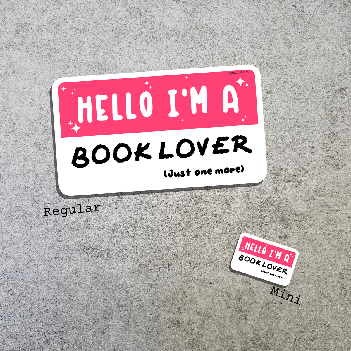 Waterproof Die-Cut Vinyl Sticker — Mock Name Tag: Hello, I'm a Book Lover