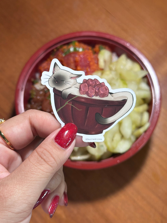 Popoki Bowl Die cut Sticker