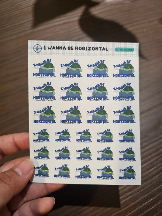 I Wanna Be Horizontal - Tart | Sticker Sheet | 3.5" × 4.5"