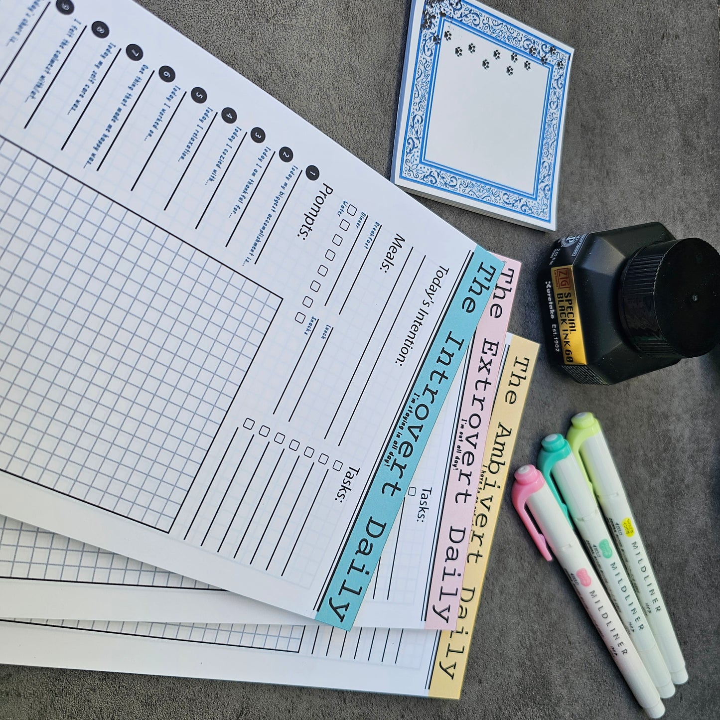Planner Insert Notepad — The Daily Mix Pack | Half Letter 5.5" × 8.5"