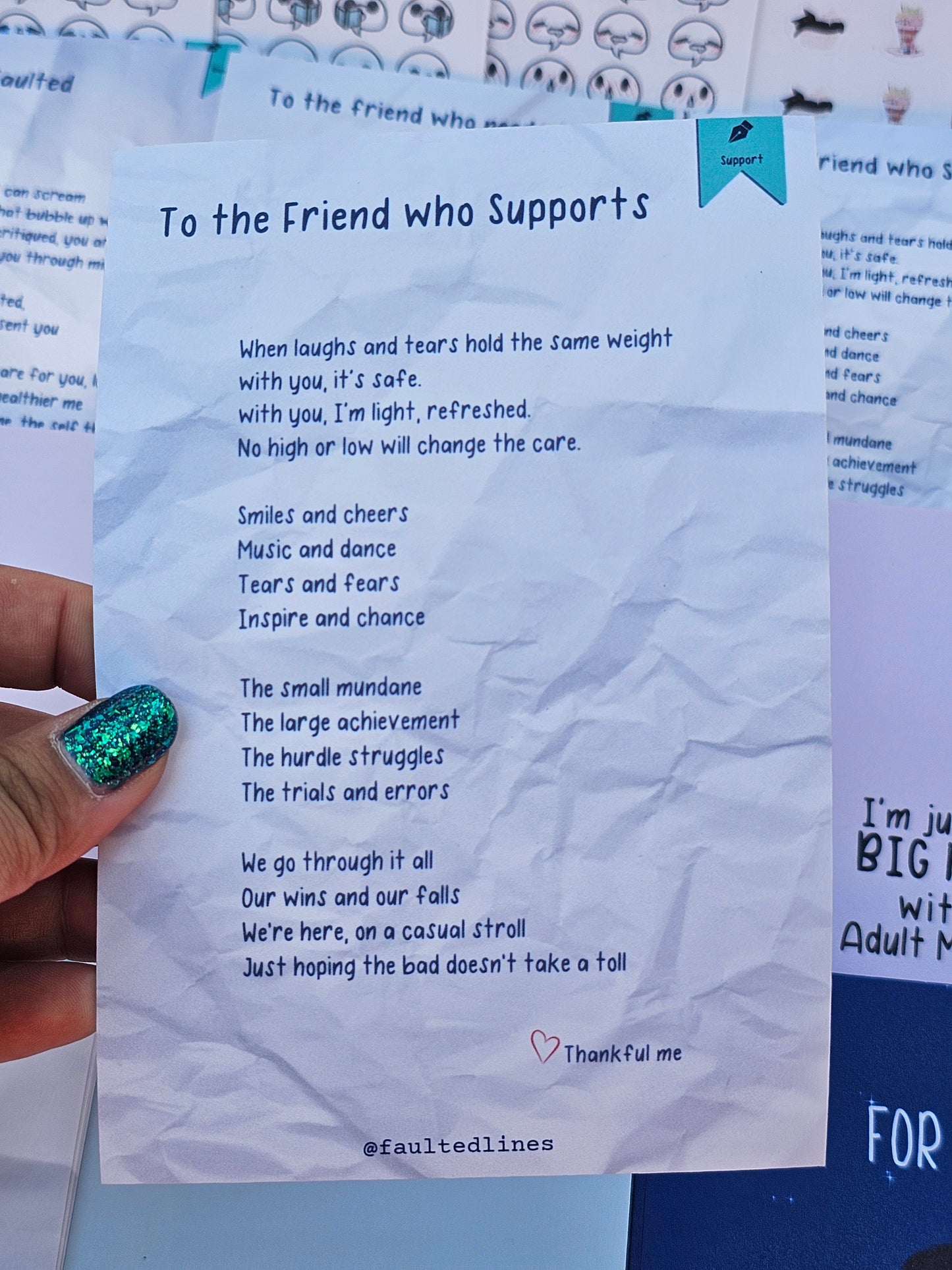 To the Friend Who Supports | Luster Paper Print | 4" × 6"