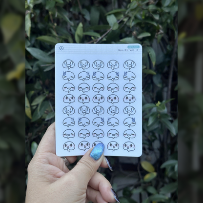 Paper Sticker Sheet — Emotional Bubbles: Gen-Ki Vol. 3 | 4.25" x 3.5"
