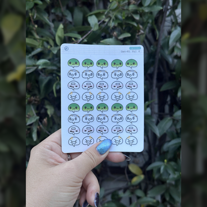 Paper Sticker Sheet — Emotional Bubbles: Gen-Ki Vol. 6 | 4.25" x 3.5"